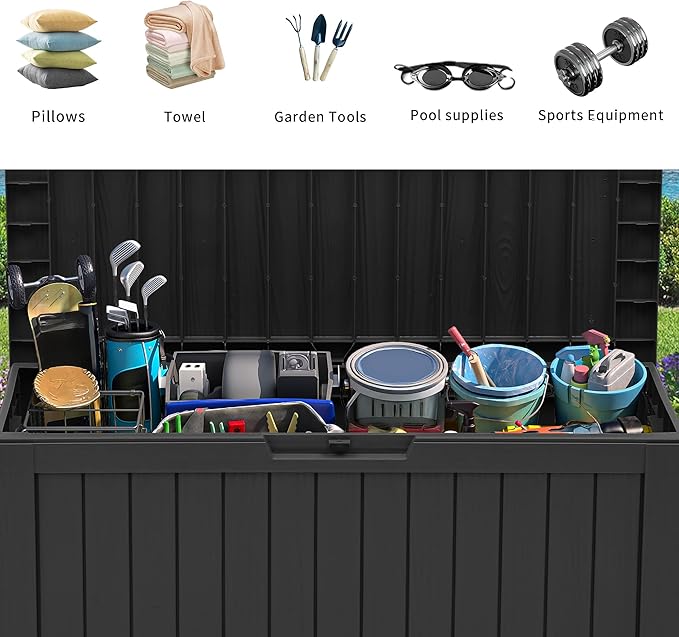 YITAHOME 72 Gallon Outdoor Resin Deck Box - Image 7