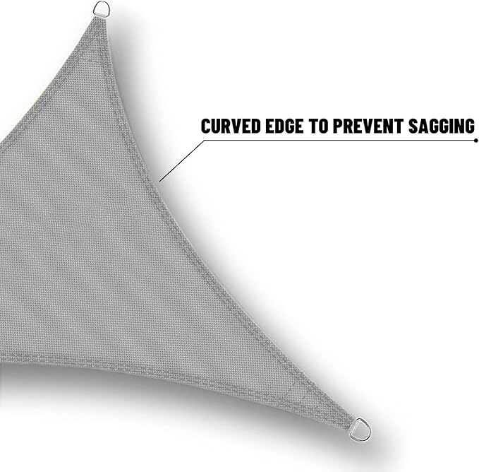 SUNNY GUARD Waterproof Sun Shade Sail 14'x14'x19.8' Charcoal Right Triangle UV - Image 5
