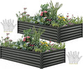 YITAHOME 2pcs 8x4x1.5 ft Galvanized Raised Garden Bed Kit, Large Metal Planter by YITAHOME