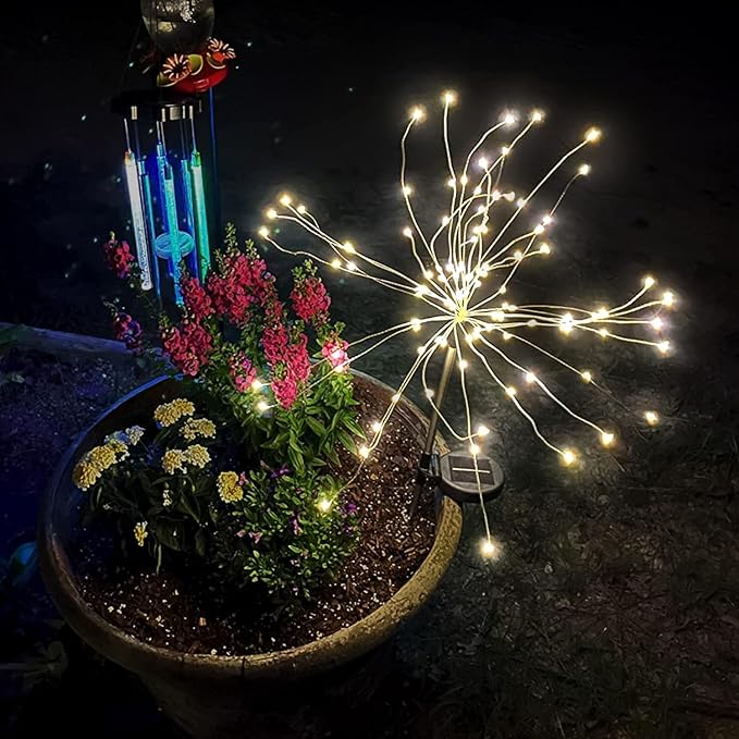 FOOING 4 Pcs Solar Garden Lights Solar Firework Lights, 480 LED Solar Powered - Image 5
