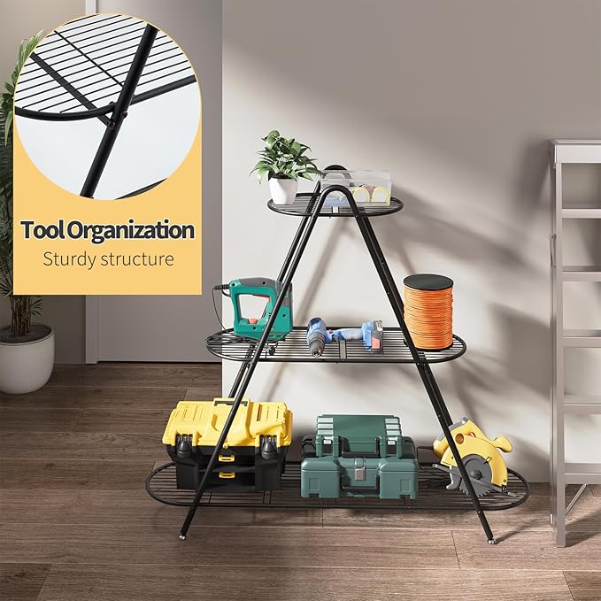 Plant Stand for Patio, 3-Tier Metal Plant Shelf–Indoor/Outdoor Display Rack for - Image 9