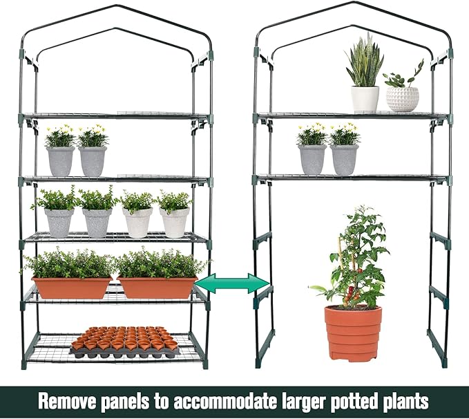 Worth Garden 50% Extra Wide Mini Greenhouse 5 Tier Portable Plant Green House - Image 4