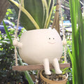 Swing Face Planter Pot Hanging Resin Flower Head Planters by UMESONG
