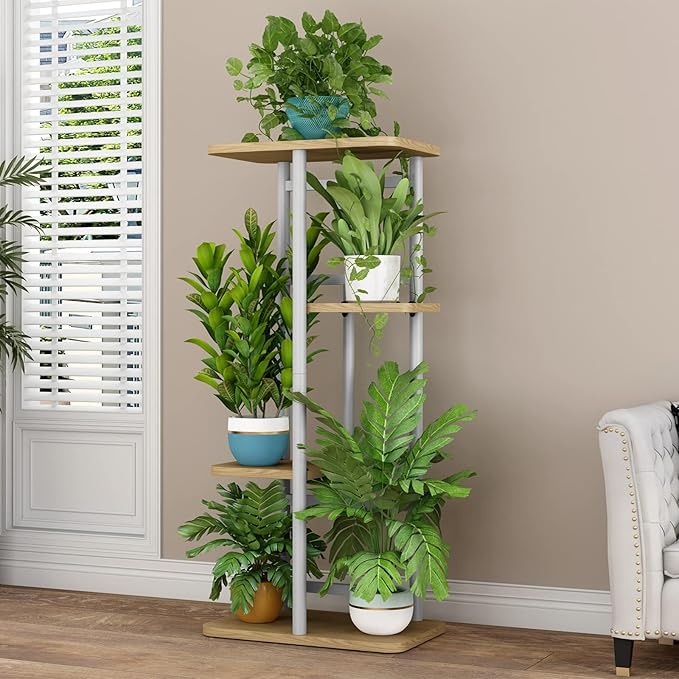 LINZINAR Plant Stand Indoor 4 Tier 5 Potted Multiple Plant Shelf Stands - Image 3