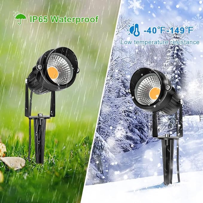 LightingWill 5W LED Landscape Lights, Warm White 3000K-3500K, Waterproof DC 12V - Image 5