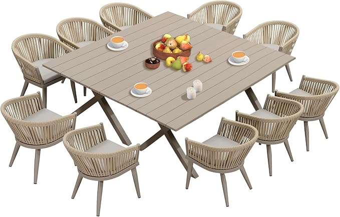 PURPLE LEAF 12 Pieces Outdoor Dining Set by PURPLELEAF