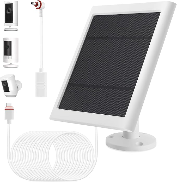 IP65 Solar Panel Outdoor for Ring Cameras Spotlight Cam Plus/Pro Stick Up by Fehuatenda