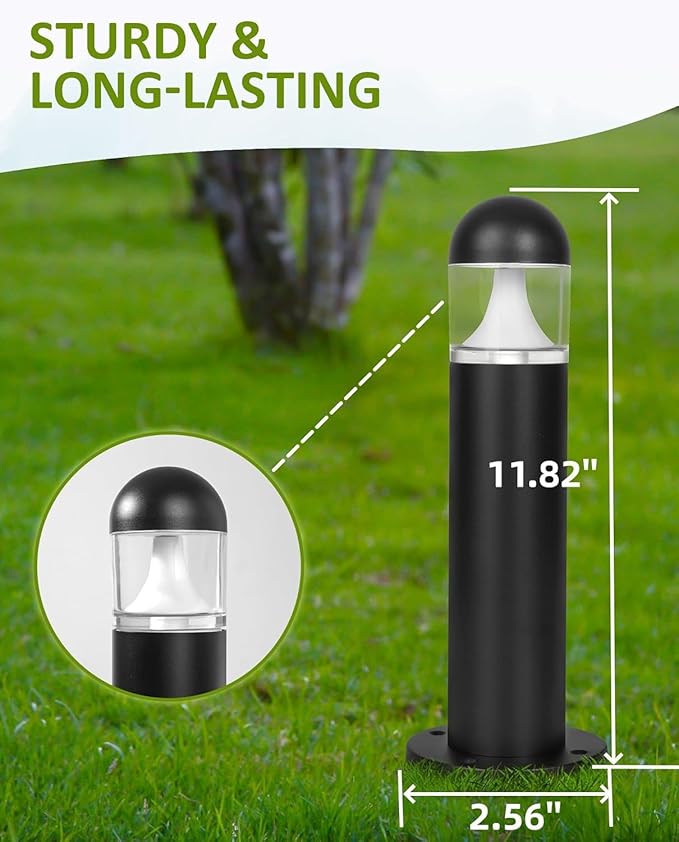 2 Pack Low Voltage Landscape Pathway Lights, 12V LED Bollard Light IP67 - Image 2