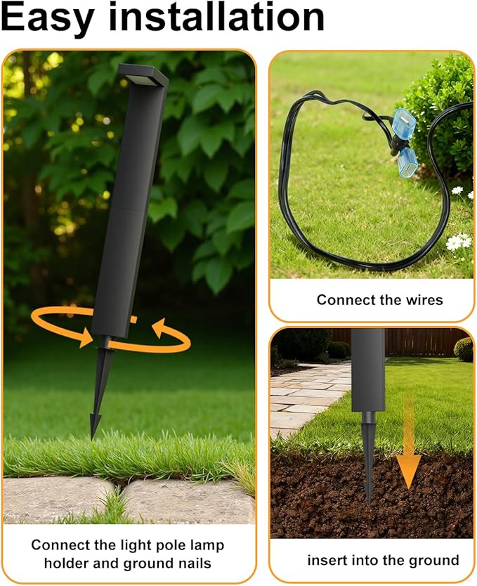 Low Voltage Landscape Lights, 2 Pack Outdoor LED Pathway Light, Wired Path - Image 6
