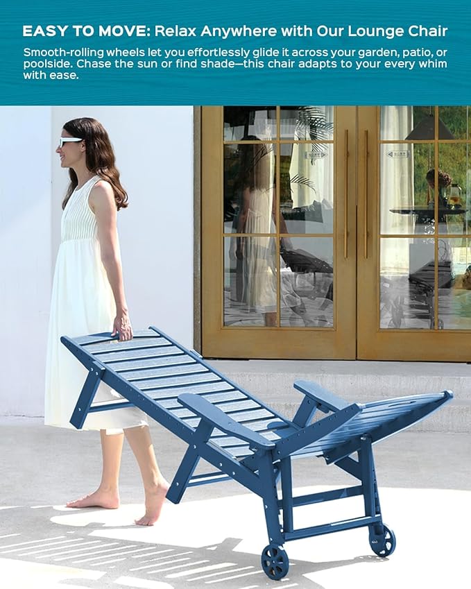 Outdoor Chaise Lounge Chair Set of 2, Patio Lounge Chairs - Image 6