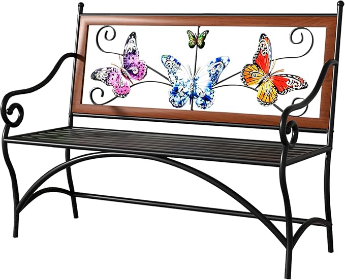 39.7" Outdoor Bench, Garden Bench, Patio Bench by KINGBO