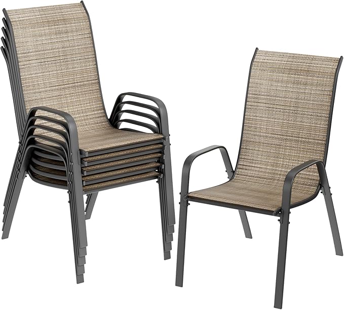 TLSUNNY Patio Chairs, Stackable Textilene Outdoor Dining Furniture by TLSUNNY