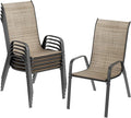 TLSUNNY Patio Chairs, Stackable Textilene Outdoor Dining Furniture by TLSUNNY