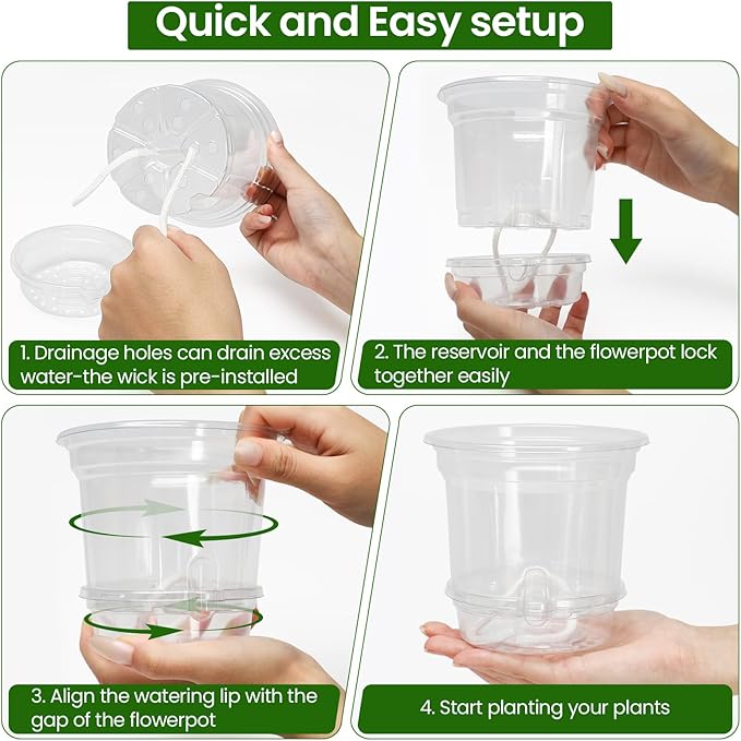 MIXC 12 Packs 5 Inch Self Watering Pots - Image 5