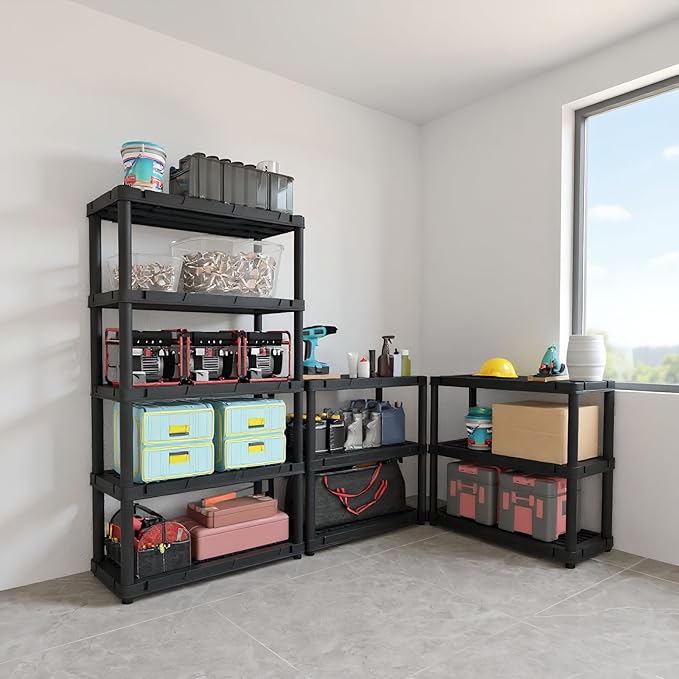Plastic Storage Shelves, Plastic Heavy Duty Shelves 16.93" D x 35.43" W x - Image 8
