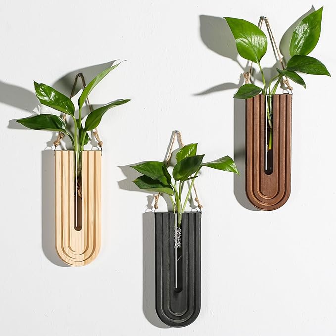 Indoor Wood Wall Planter Set of 3 by Dnnnii
