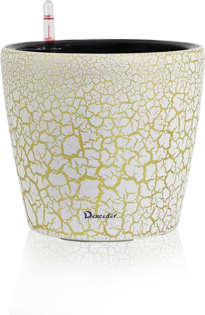 Dexceder 9x8 Inches Self Watering Planter Indoor Outdoor, Inner Pot Design by Dexceder