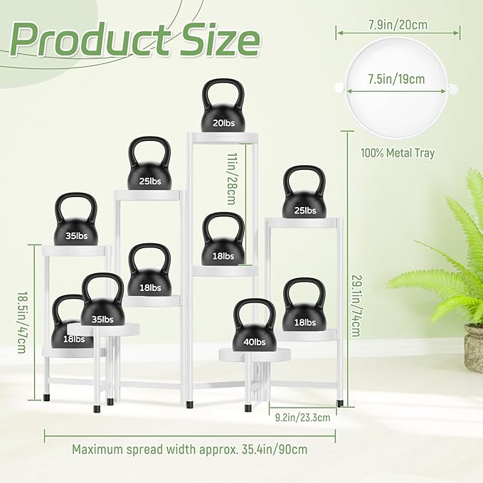 iDavosic.ly Plant Stand Indoor Outdoor, 10 Tier Corner Metal Flower Display - Image 2