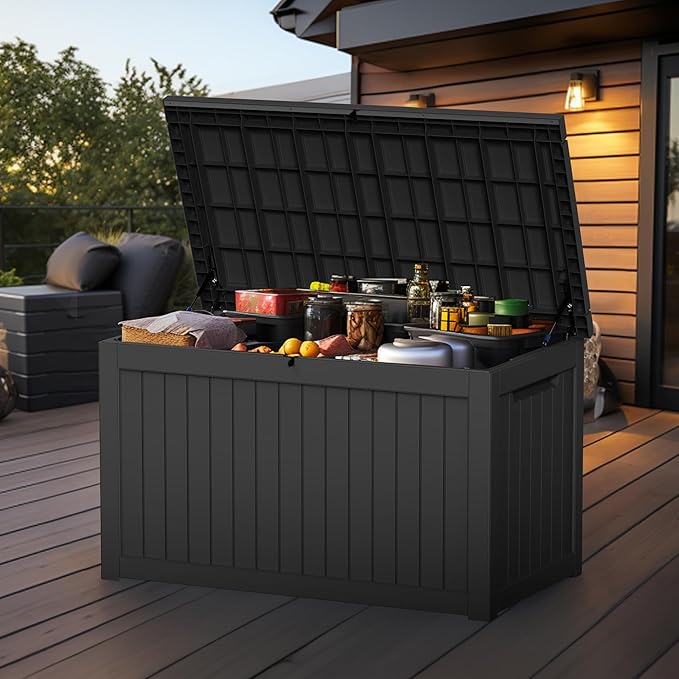 260 Gallon Outdoor Deck Box, Lockable Waterproof Outdoor Storage Boxes - Image 7