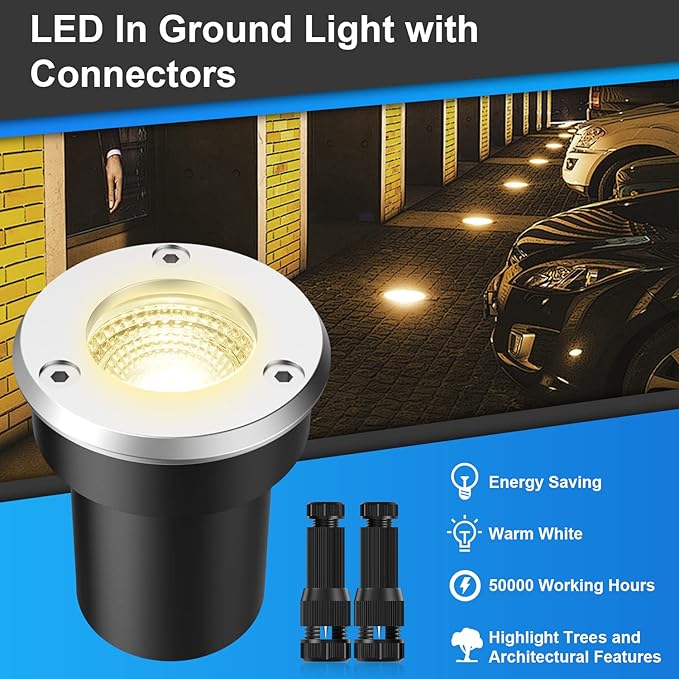 LED Landscape Lights, 12 Pack 7W Ground Lights - Image 2