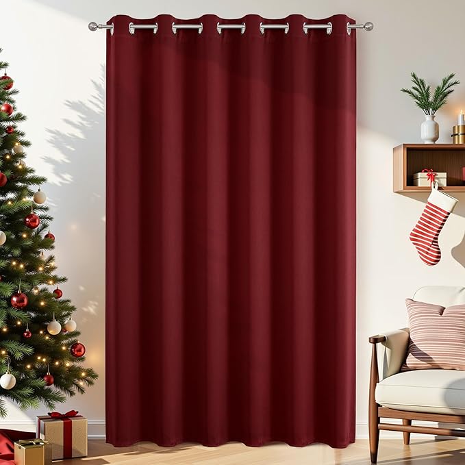 Joydeco Blackout Patio Sliding Door Curtains 84 Inches Long, Grommet Privacy by JOYDECO