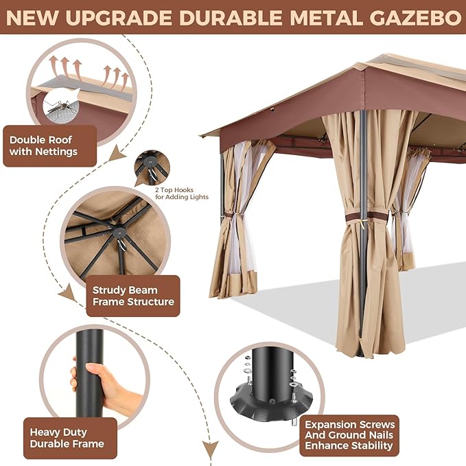 COBIZI Gazebo 12x20 Heavy Duty Gazebos - Image 5