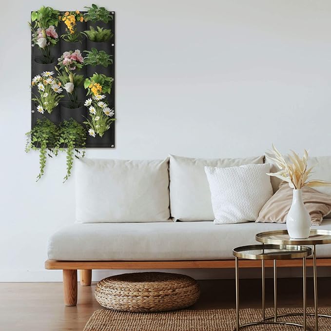 Hanging Planting Grow Bags, 18 Pockets Hanging Vertical Wall Planter Wall - Image 6