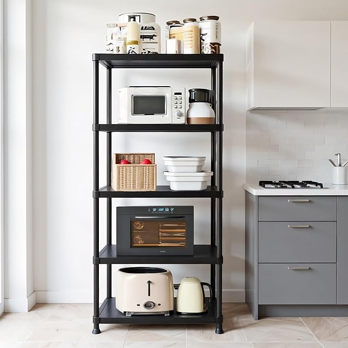 Plastic Storage Shelves, 70.2" H x 11.8" D x 23.62" W Plastic Shelves - Image 2