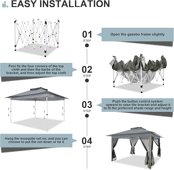 COBIZI 12x12 FT Pop up Gazebo on Clearance Outdoor pop up Canopy Tent, carpas - Image 6