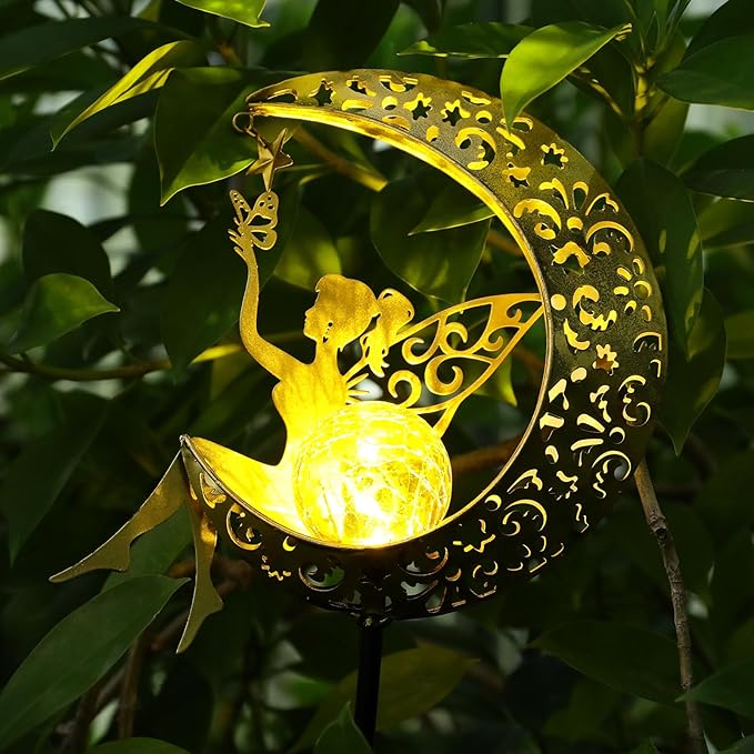 ZKLiLi Solar Lights Garden Decorations, Moon Fairy Light, Solar Statues Outdoor - Image 6