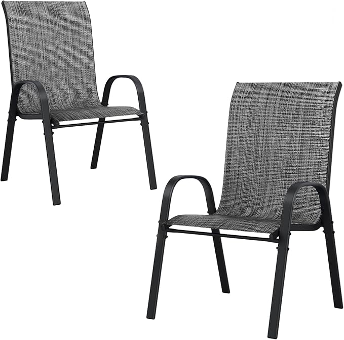 UDPATIO Patio Chairs Set of 2, Stackable Outdoor Dining Chairs by UDPATIO