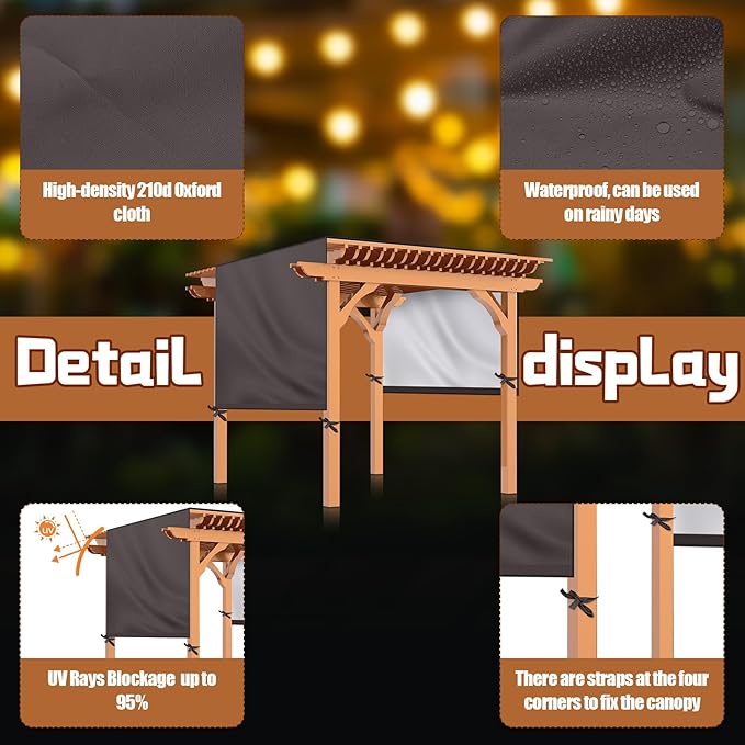 Universal Pergola Replacement Canopy Outdoor Canopy Shade Cover Waterproof - Image 3