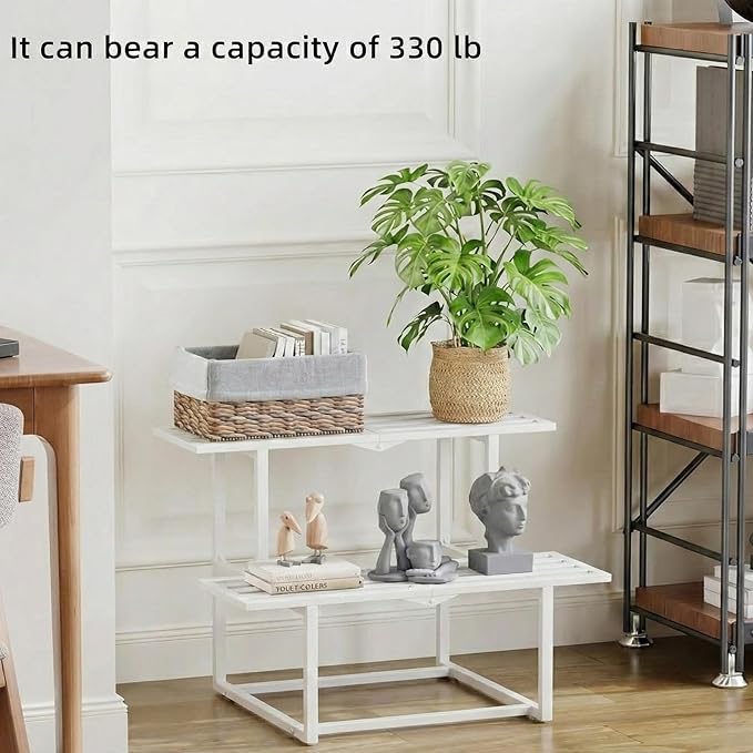 Metal Plant Stand Indoor, Outdoor Iron Plant Shelf, Heavy Duty Slatted Display - Image 4