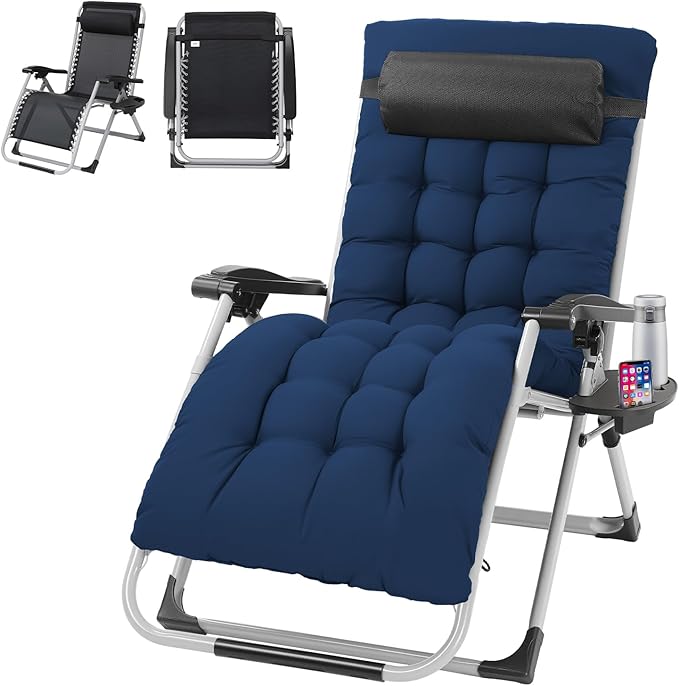 VINGLI 29" Padded Zero Gravity Chair, Lounge Chair by VINGLI