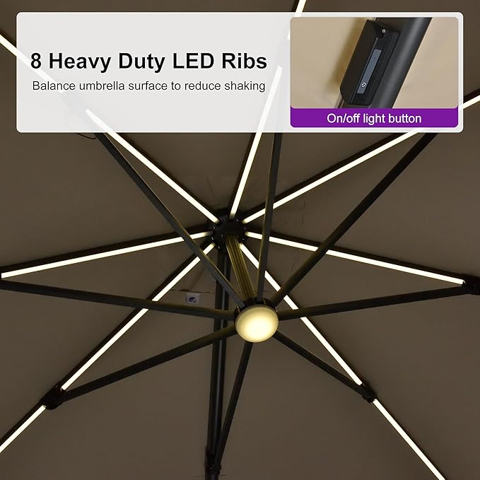PURPLE LEAF 10 Feet Patio Umbrella - Image 5