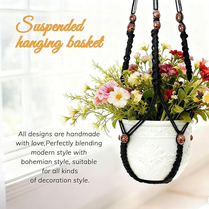 35 Inch Macrame Plant Hanger, Large - Image 2