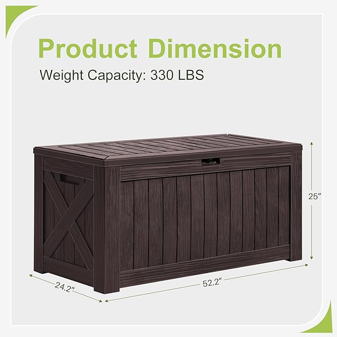 Greesum 120 Gallon Deck Box, Resin Outdoor Storage Container - Image 6