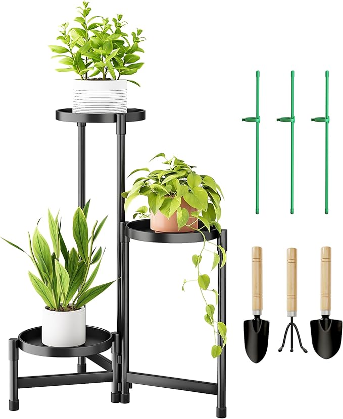 3 Tier Plant Stand Indoor, Tiered Plant Stand Outdoor by Cawukege