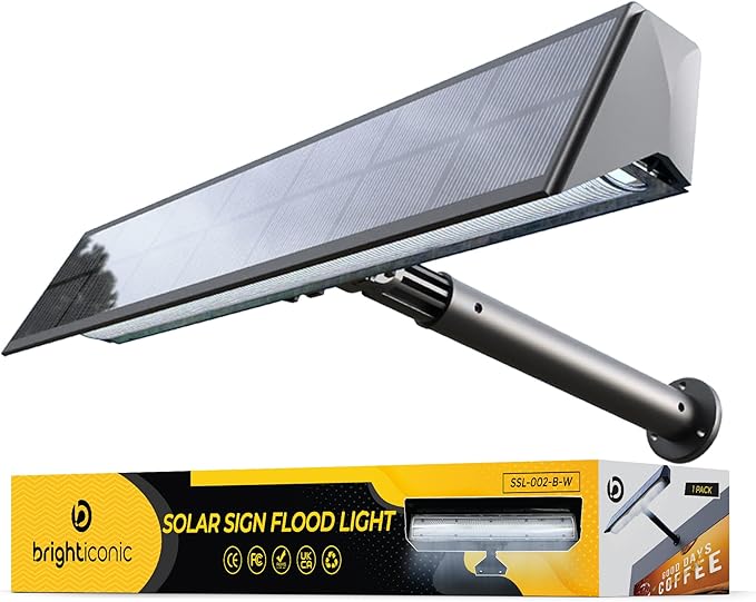 Brighticonic Solar Sign Lights Outdoor Black – LED Solar Sign Light by Brighticonic
