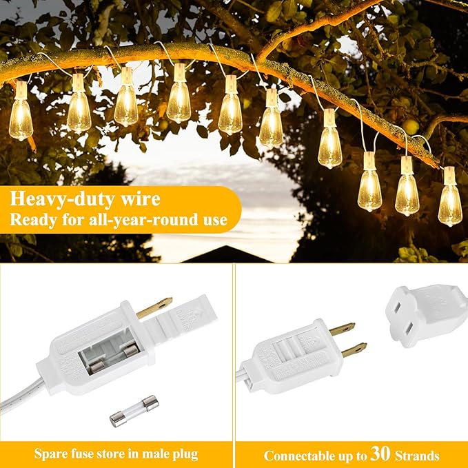Brightever 50FT Outdoor String Lights Weatherproof, Patio Lights - Image 6