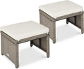 Best Choice Products Set of 2 Wicker Ottomans, Additional Seating, Side Table by BestChoiceProducts