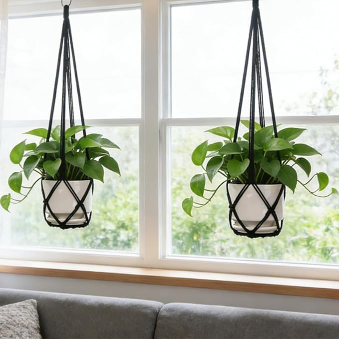 YIBOT Macrame Plant Hanger Indoor Set of 2 - Image 4