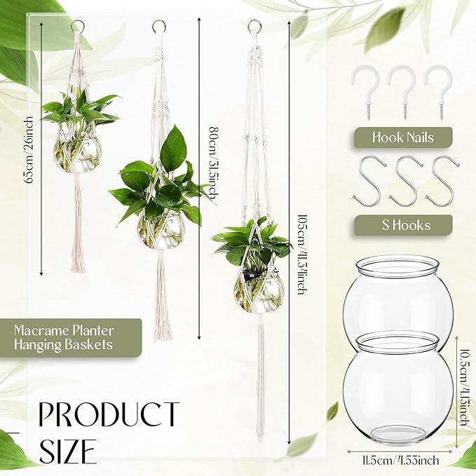 6 Pcs Boho Macrame Plant Hanger - Image 2