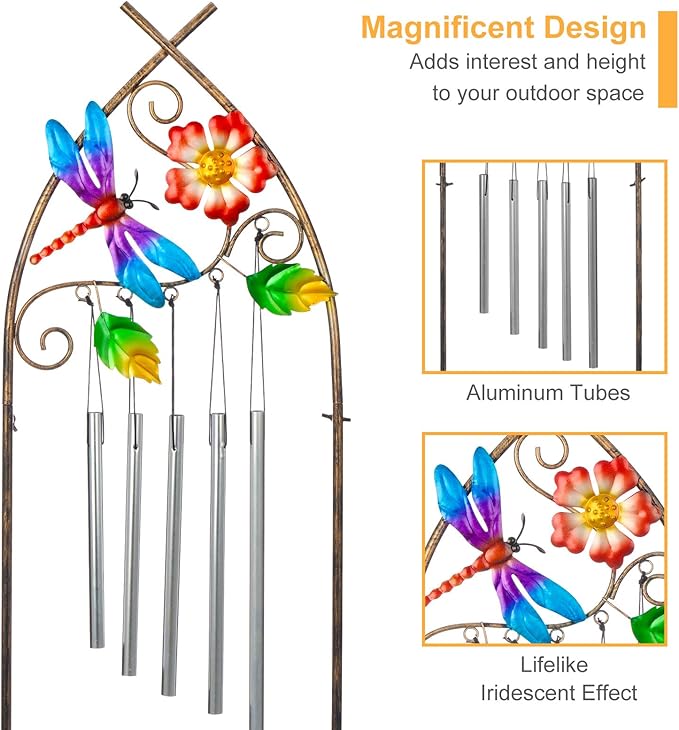 Garden Trellis with Plant Stands, 48” Metal Detachable Dragonfly Plant Pot - Image 4