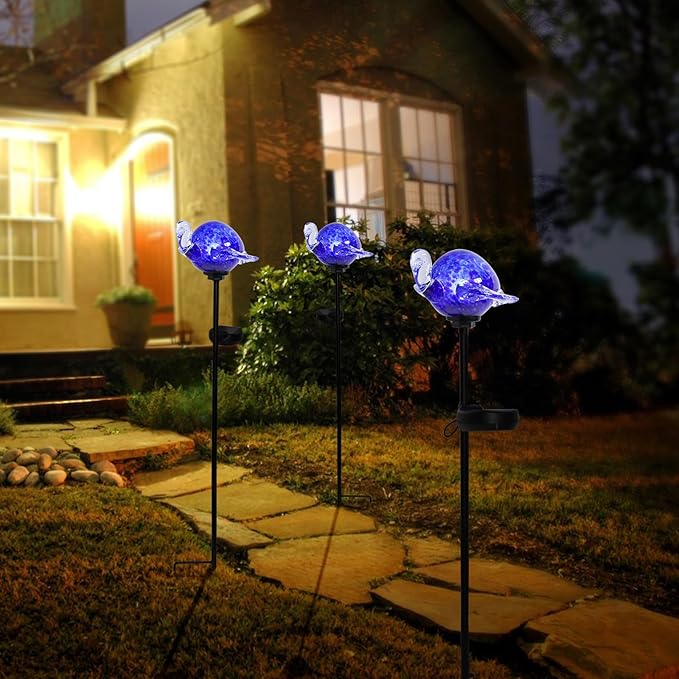 Afirst Decorative Solar Lights Outdoor Solar Turtle Stake Lights Hand Blown - Image 2