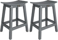 VINGLI 24 Inch Outdoor Bar Stools Set of 2, HDPE Weather Resistance Counter by VINGLI