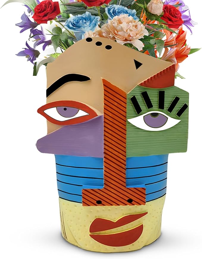 Abstract Face Planters Pots Head, Unique Head Planter by Midogaigai