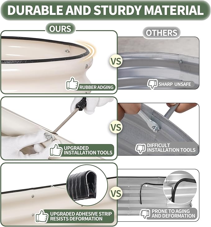 1MORE Galvanized Raised Garden Bed- Planter Garden Boxes Outdoor, Raised Beds - Image 3