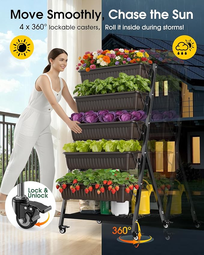 5-Tier Vertical Garden Bed Planter Boxes - Image 6