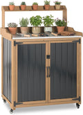 Potting Bench Table & Outdoor Storage Cabinet by PETSCOSSET